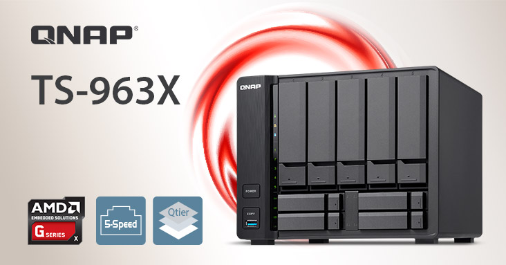 QNAP lance le TS-963X, un NAS quad-core AMD à 9 baies doté d'une connectivité 10GBASE-T/Multi-Gigabit et de la hiérarchisation automatique Qtier